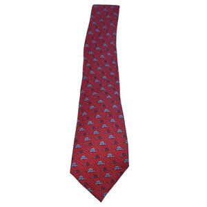 Vineyard Vines Swordfish fish skeleton 100% silk coral Summer mens tie